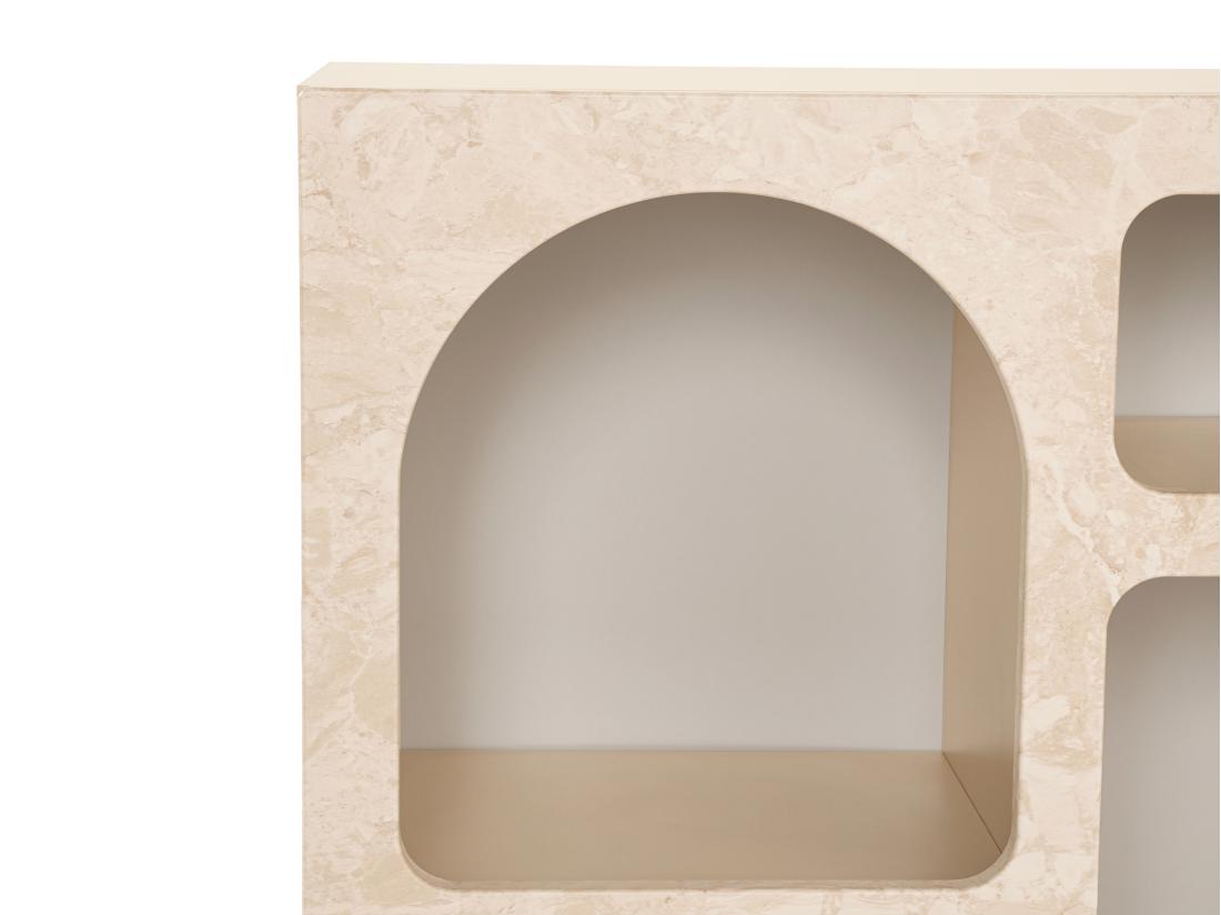 Vente Unique Console Avec 5 Niches - Effet Marbre Beige - LUELA