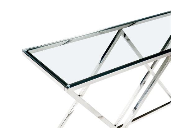 Vente Unique Console CHARLOTTE De Pascal MORABITO - Verre Trempé Et Acier - Chromé