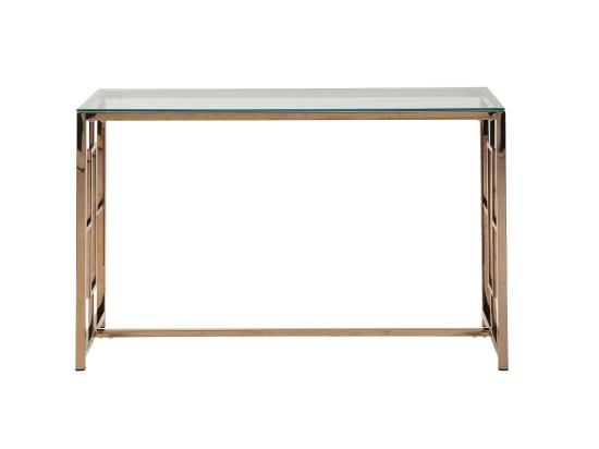 Vente Unique Console CLOTILDE De Pascal MORABITO - Verre Trempé Et Acier - Cuivré