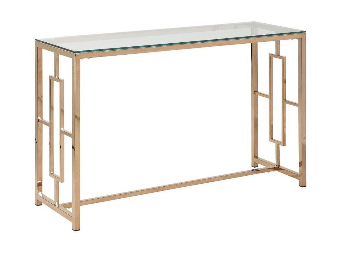Vente Unique Console CLOTILDE De Pascal MORABITO - Verre Trempé Et Acier - Cuivré