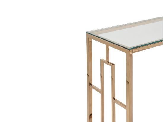 Vente Unique Console CLOTILDE De Pascal MORABITO - Verre Trempé Et Acier - Cuivré