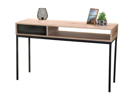 vente unique Console d'entrée style classique – Un tiroir et une niche coloris chêne vieilli dimensions 120x39x75 cm – Collection METALIX vente unique Console d'entrée style classique – Un tiroir et une niche coloris chêne vieilli dimensions 120x39x75 cm – Collection METALIX