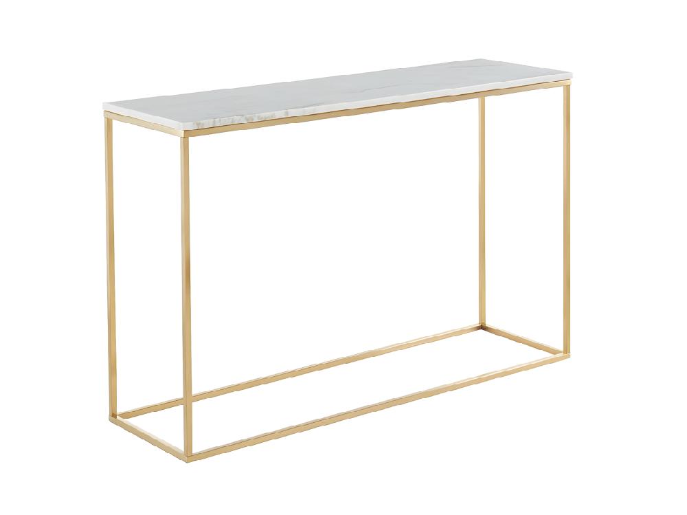 Vente Unique Console Design ARETHA - Marbre Et Métal - Blanc Et Doré De Pascal MORABITO