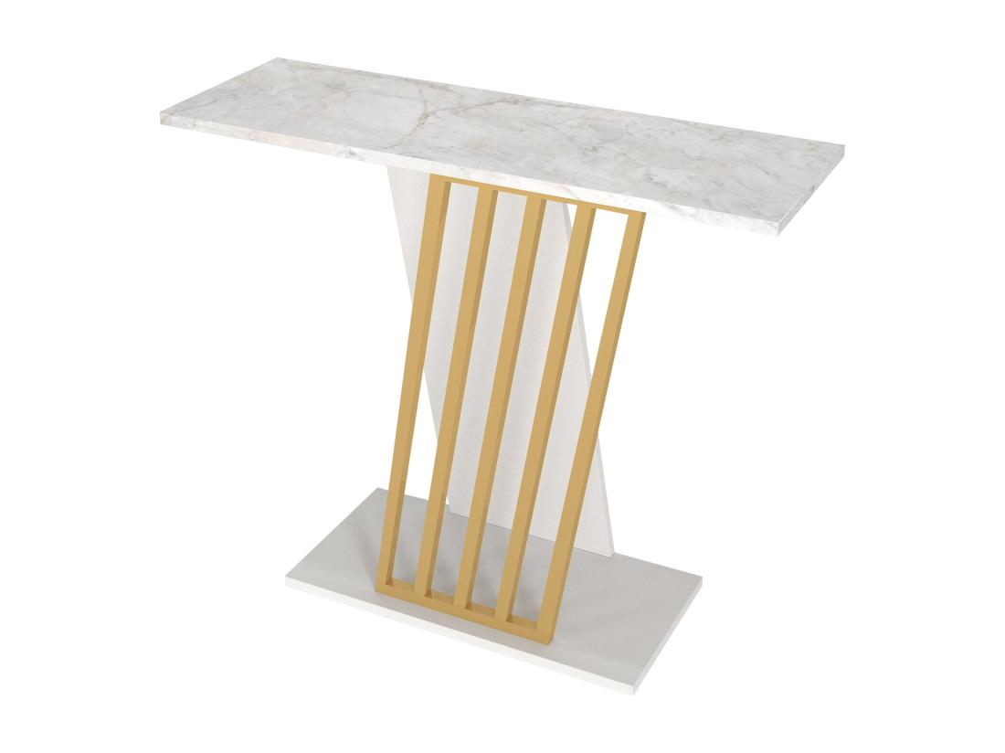 Vente Unique Console - Effet Marbre Blanc Et Doré - ORSONA