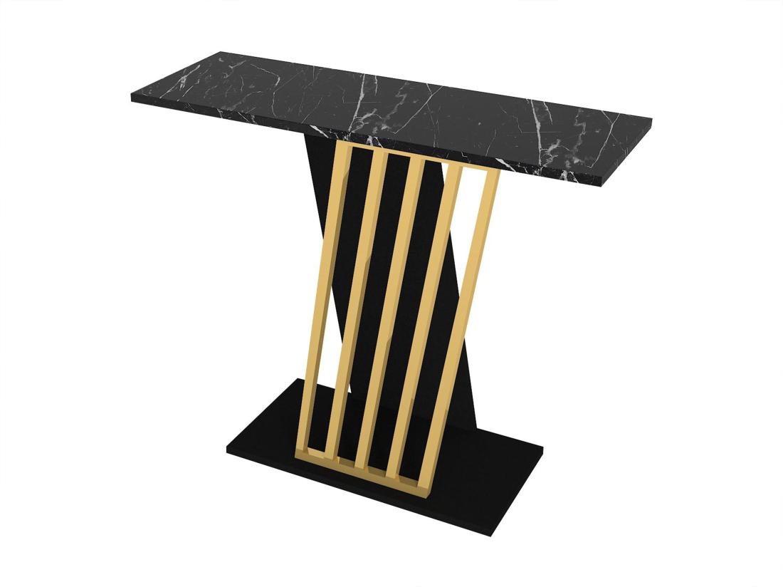 Vente Unique Console - Effet Marbre Noir Et Doré - ORSONA
