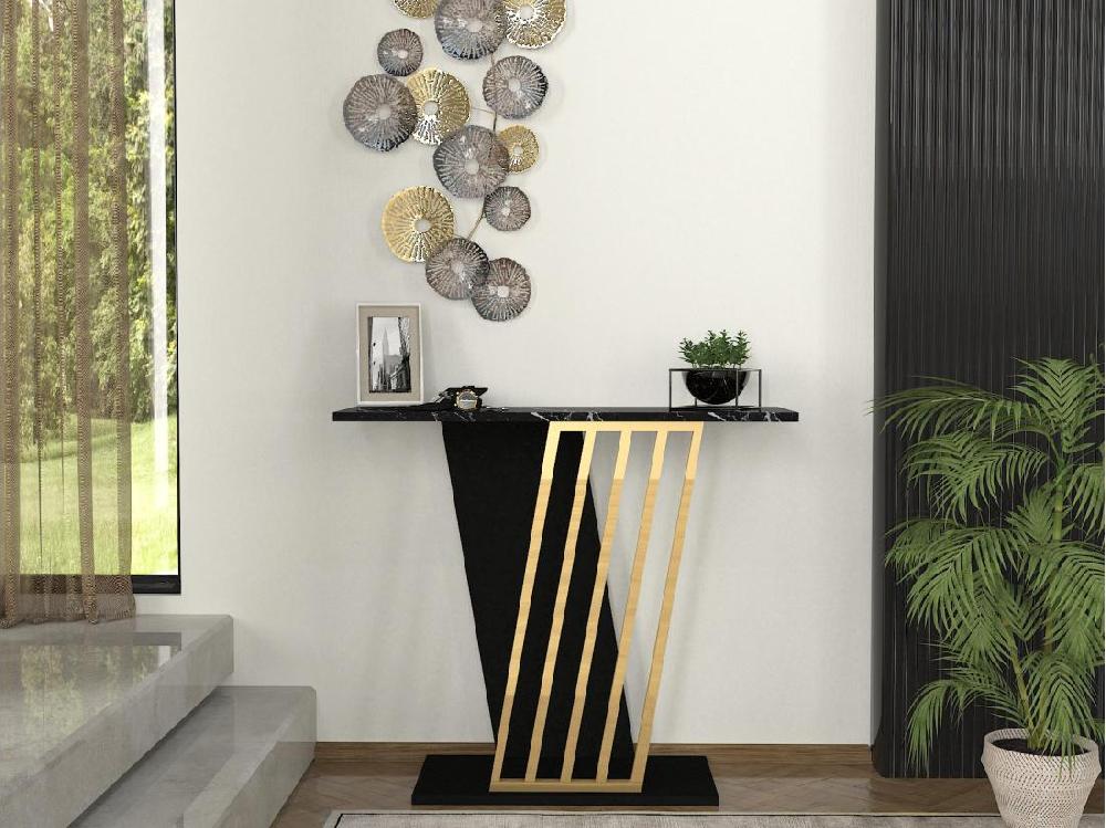 Vente Unique Console - Effet Marbre Noir Et Doré - ORSONA