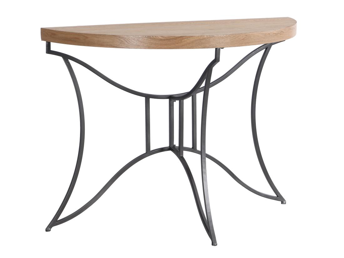 Vente Unique Console En MDF Et Métal - Naturel Et Noir - LOLANA