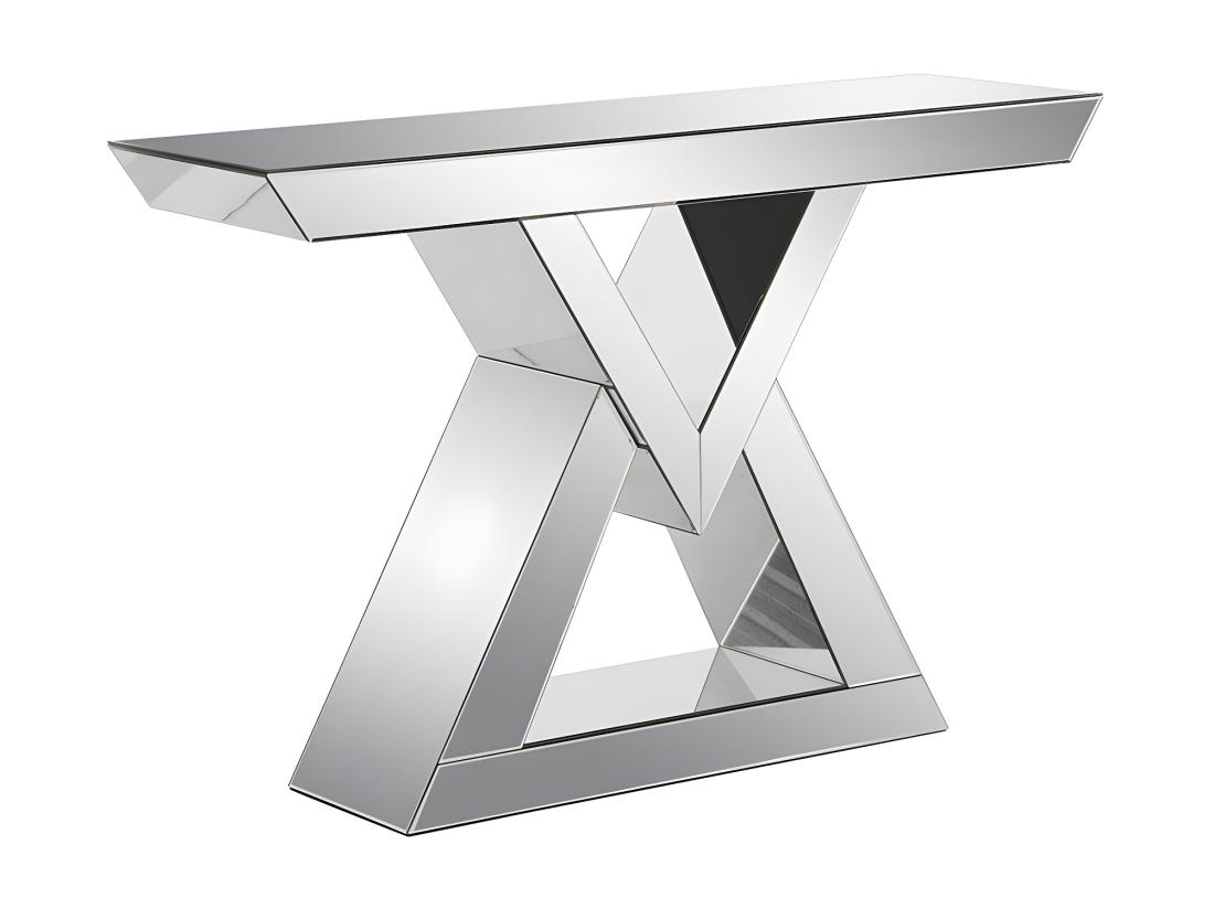 Vente Unique Console En MDF Et Miroir - Coloris : Argent - ISIDA De Pascal MORABITO
