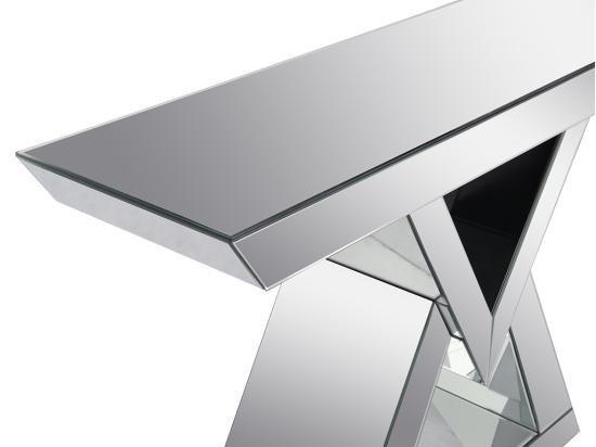 Vente Unique Console En MDF Et Miroir - Coloris : Argent - ISIDA De Pascal MORABITO