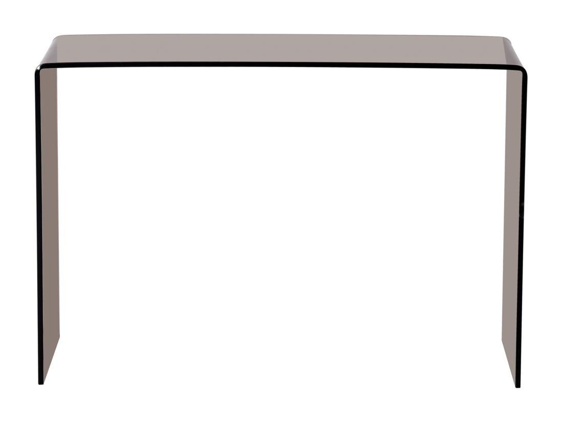 Vente Unique Console En Verre Trempé Courbé - Brun - ALONZO