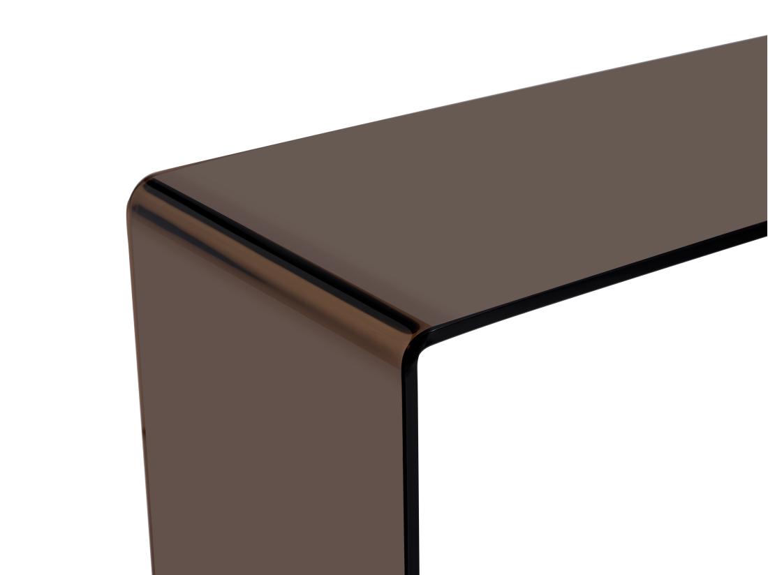 Vente Unique Console En Verre Trempé Courbé - Brun - ALONZO