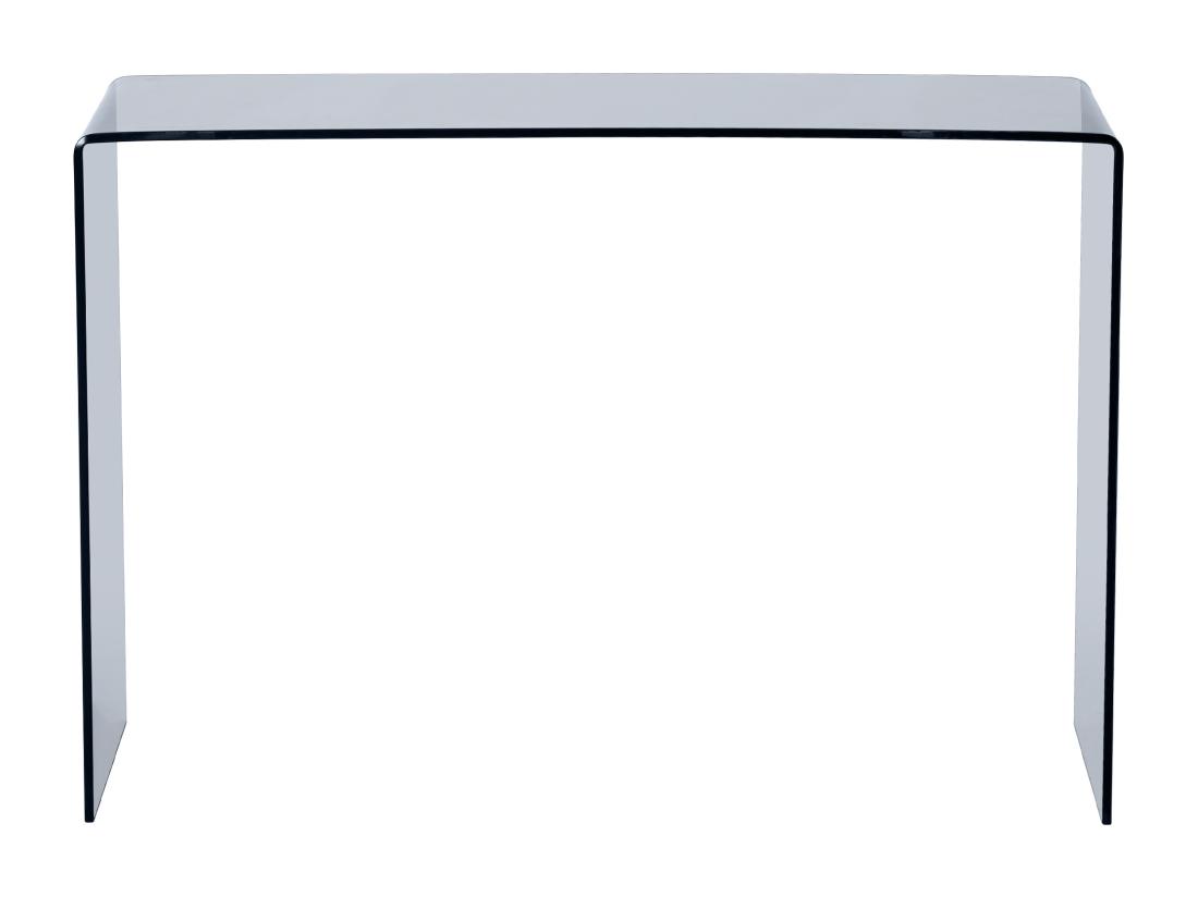 Vente Unique Console En Verre Trempé Courbé Et Fumé - Noir - ALONZO
