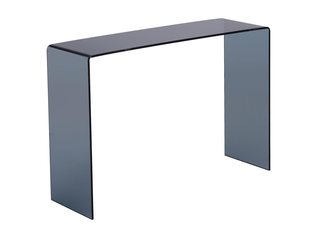 Vente Unique Console En Verre Trempé Courbé Et Fumé - Noir - ALONZO
