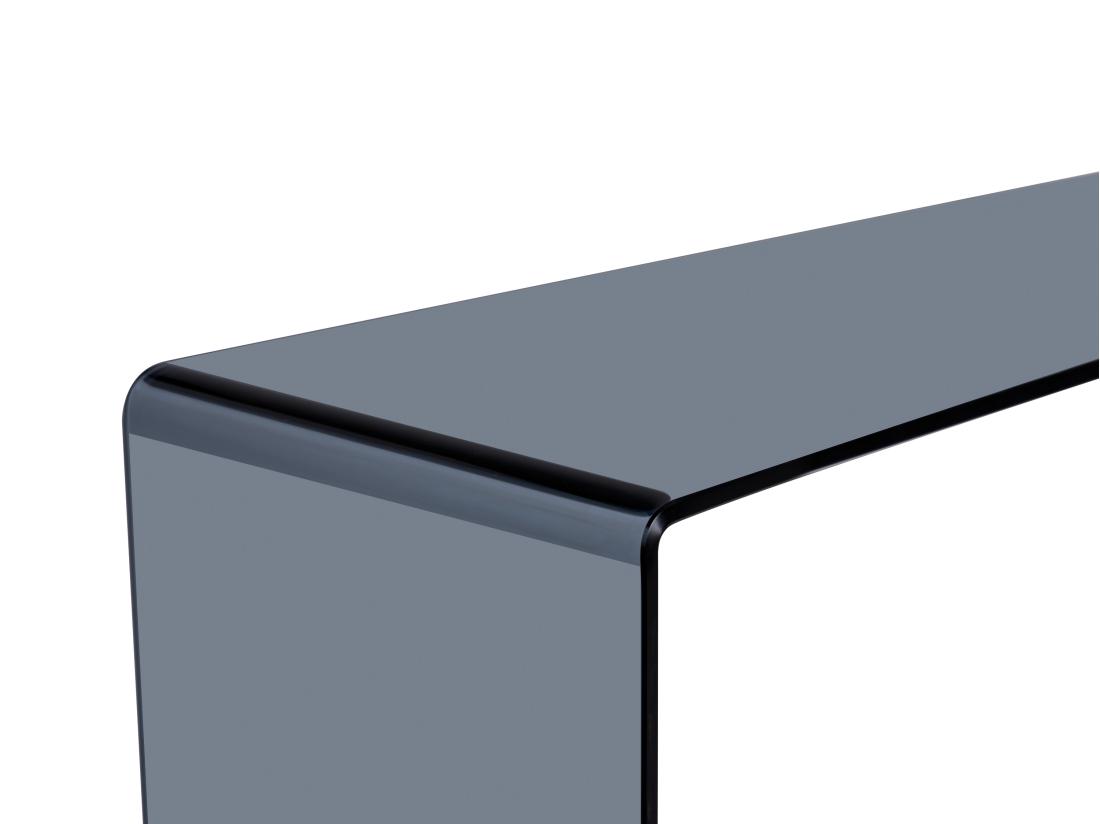 Vente Unique Console En Verre Trempé Courbé Et Fumé - Noir - ALONZO