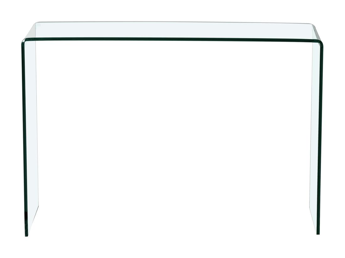 Vente Unique Console En Verre Trempé Courbé - Transparent - ALONZO
