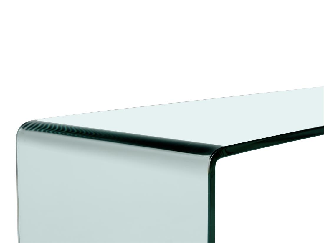 Vente Unique Console En Verre Trempé Courbé - Transparent - ALONZO