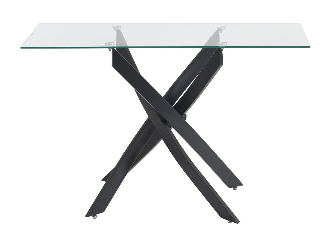 Vente Unique Console En Verre Trempé Et Métal Noir - Transparent - COSIMA