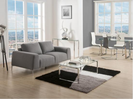 Vente Unique Console FREYA - Verre Trempé & Métal Chromé