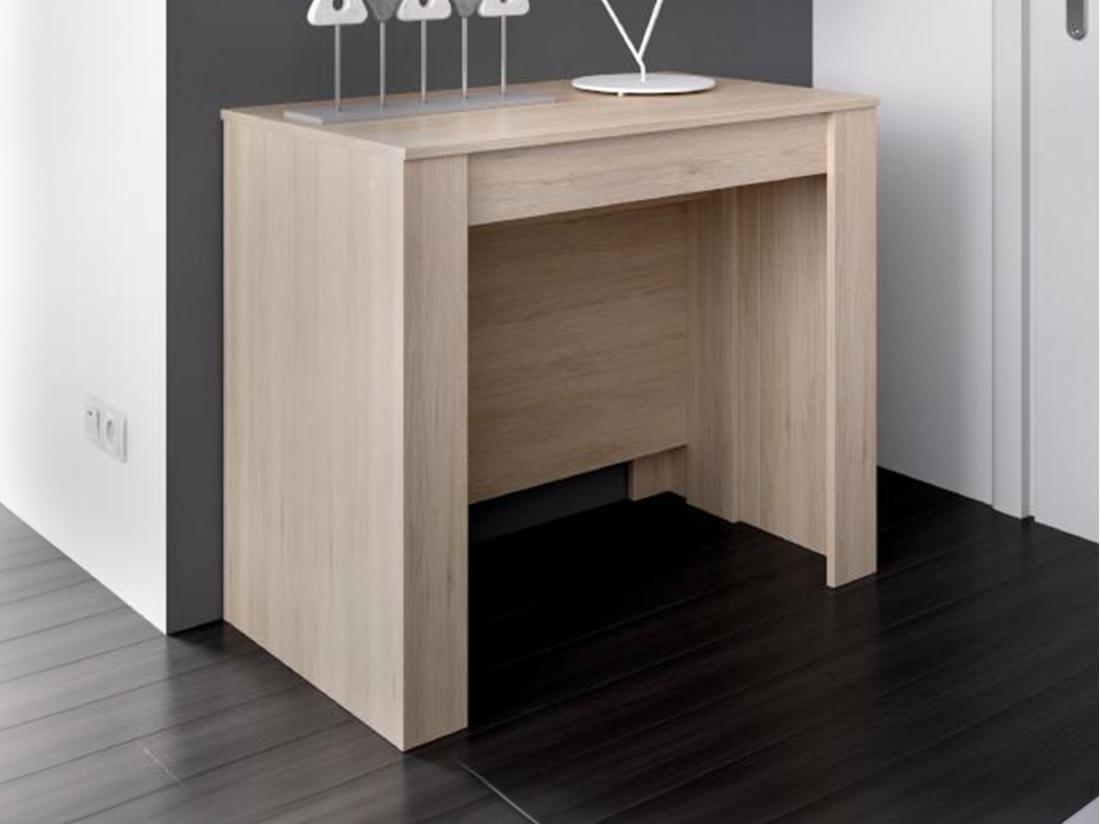 vente unique Console table extensible 10 couverts - 4 rallonges - Naturel clair - ONEGA