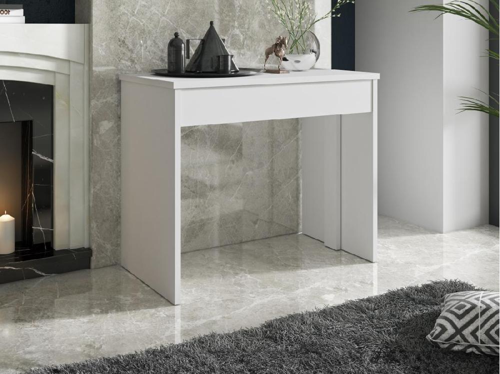 vente unique Console table extensible 12 couverts - 6 rallonges - Blanc - ONEGA
