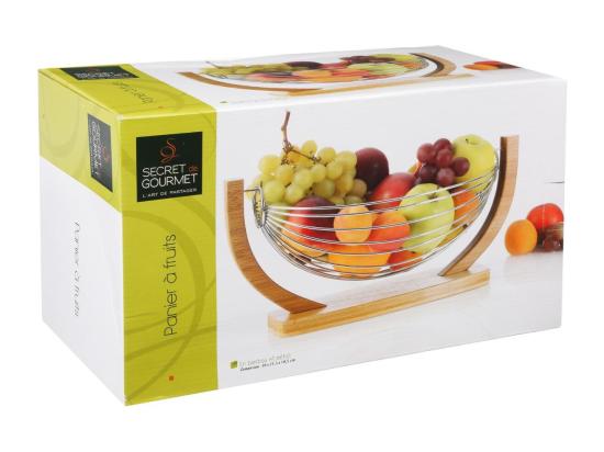 vente unique Corbeille à fruits balançoire - Bois et Inox