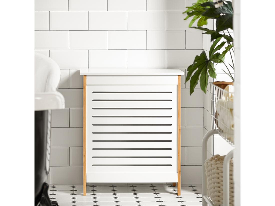 Vente Unique Corbeille À Linge Coffre À Linge Meuble À Linge Porte Vêtement Salle De Bain Fss66-wn