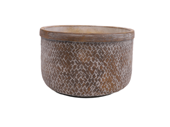 vente unique Coupe "Tressage" béton marron Ø.27 x 17.5 cm