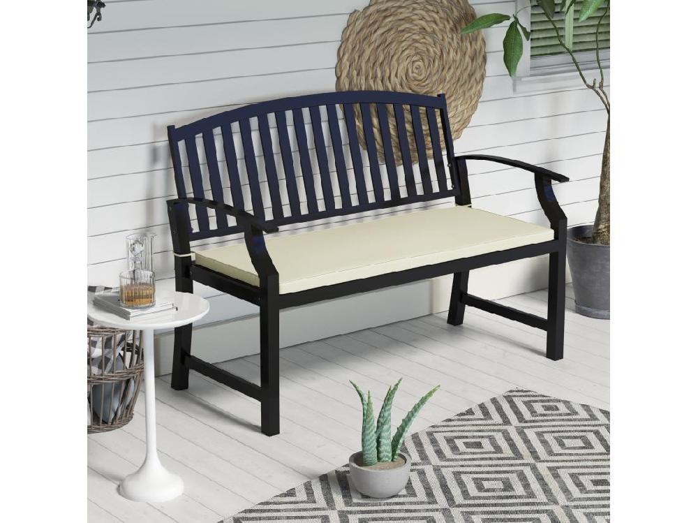 Vente Unique Coussin De Banc De Jardin Déhoussable - Coussin Balancelle - Dim. 120L X 50l Cm - Rembourrage 8 Cm - Cordons D'attache - Polyester Crème