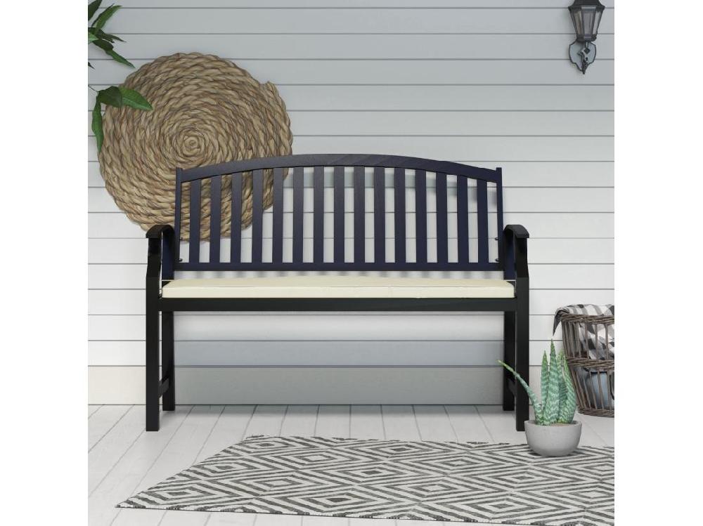 Vente Unique Coussin De Banc De Jardin Déhoussable - Coussin Balancelle - Dim. 120L X 50l Cm - Rembourrage 8 Cm - Cordons D'attache - Polyester Crème