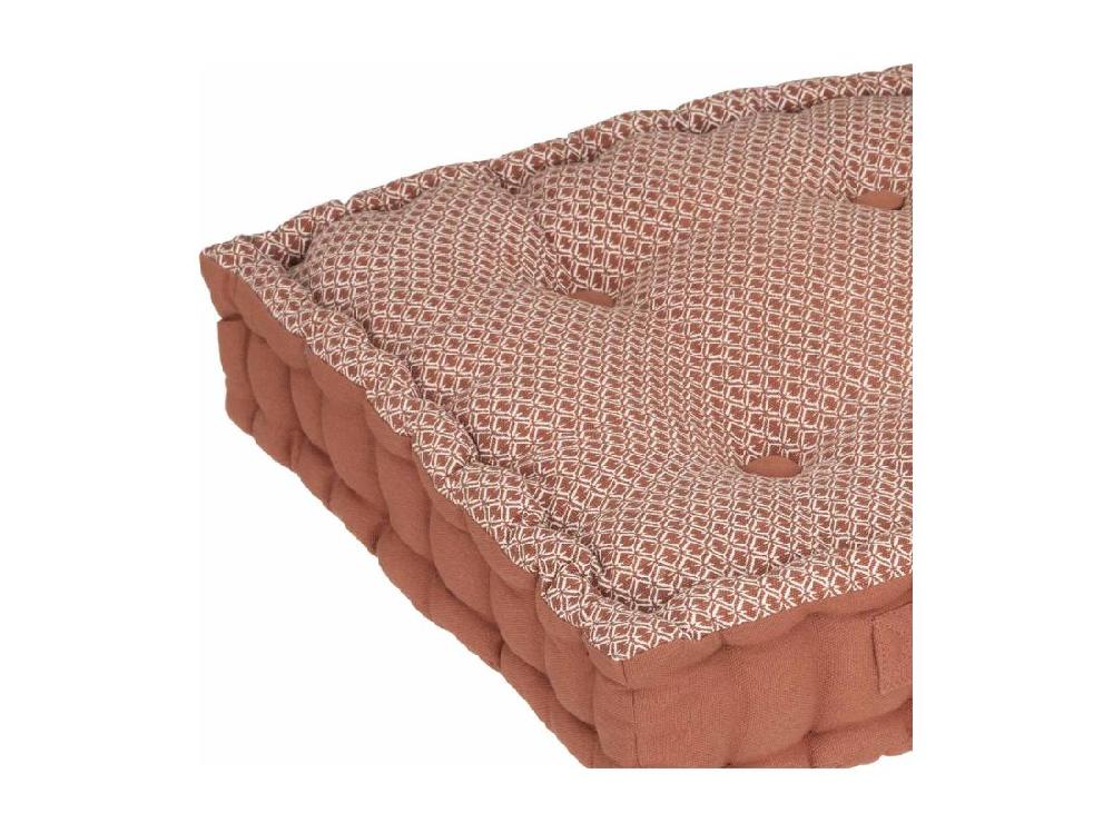 Vente Unique Coussin De Sol En Coton Terracotta Motif Otto 40 X 40 Cm