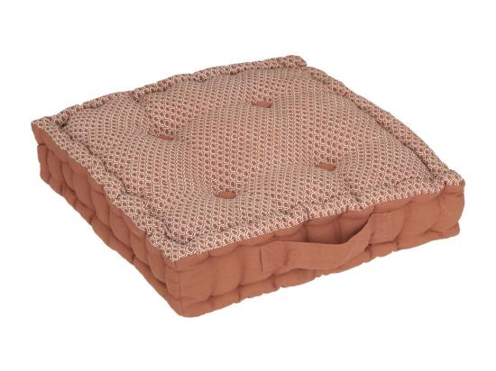 vente unique Coussin de sol en Coton Terracotta motif Otto 40 x 40 cm