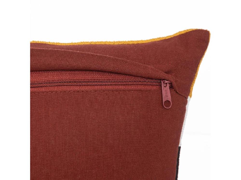 Vente Unique Coussin Décoratif Déhoussable En Coton Motifs Brodés Multicolore 30 X 50 Cm