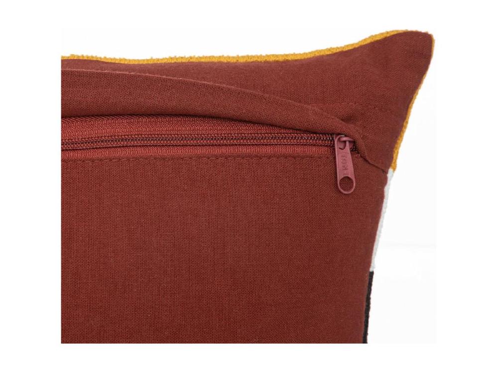 vente unique Coussin décoratif déhoussable en coton motifs brodés Multicolore 30 x 50 cm