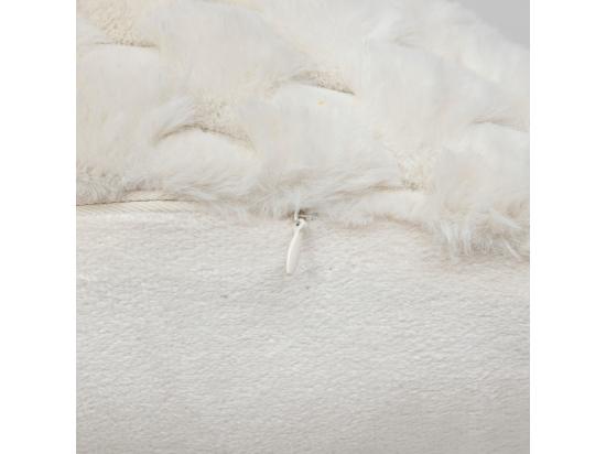 Vente Unique Coussin Décoratif Jacquard Fourrure Beige 38 X 58 Cm