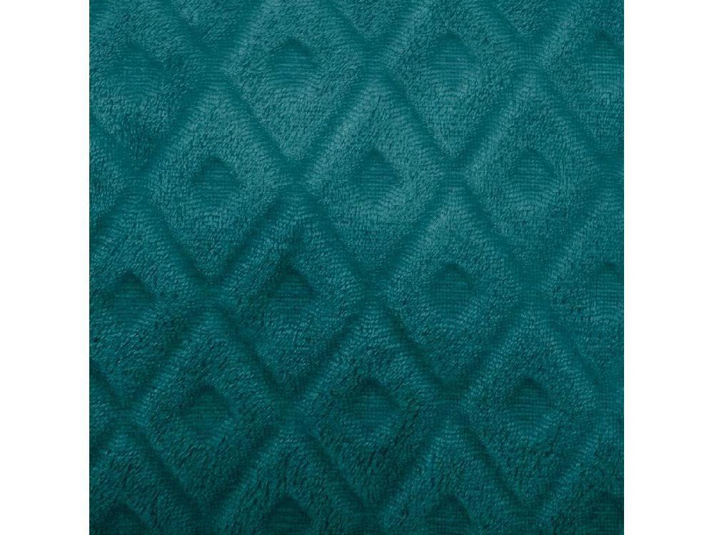 Vente Unique Coussin Déhoussable Bleu Canard Motif Losange En Relief 40 X 40 Cm