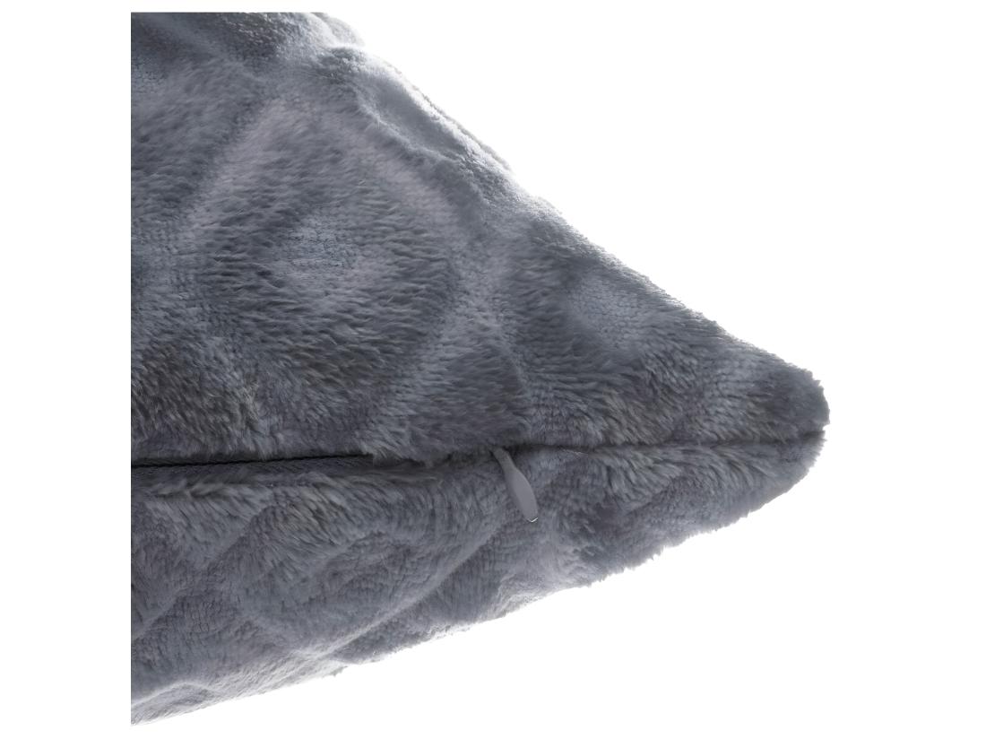 Vente Unique Coussin Déhoussable Gris Foncé Motif En Relief 40 X 40 Cm