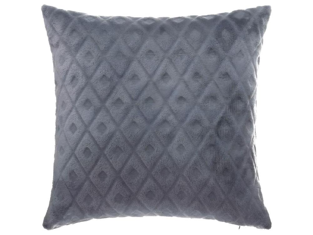 vente unique Coussin déhoussable Gris foncé motif en relief 40 x 40 cm
