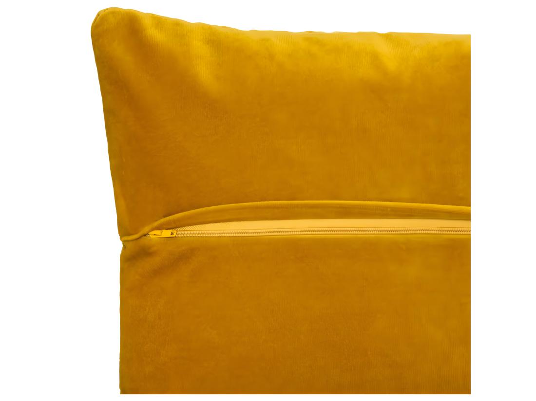Vente Unique Coussin Déhoussable Ocre En Velours Embossé 40 X 40 Cm