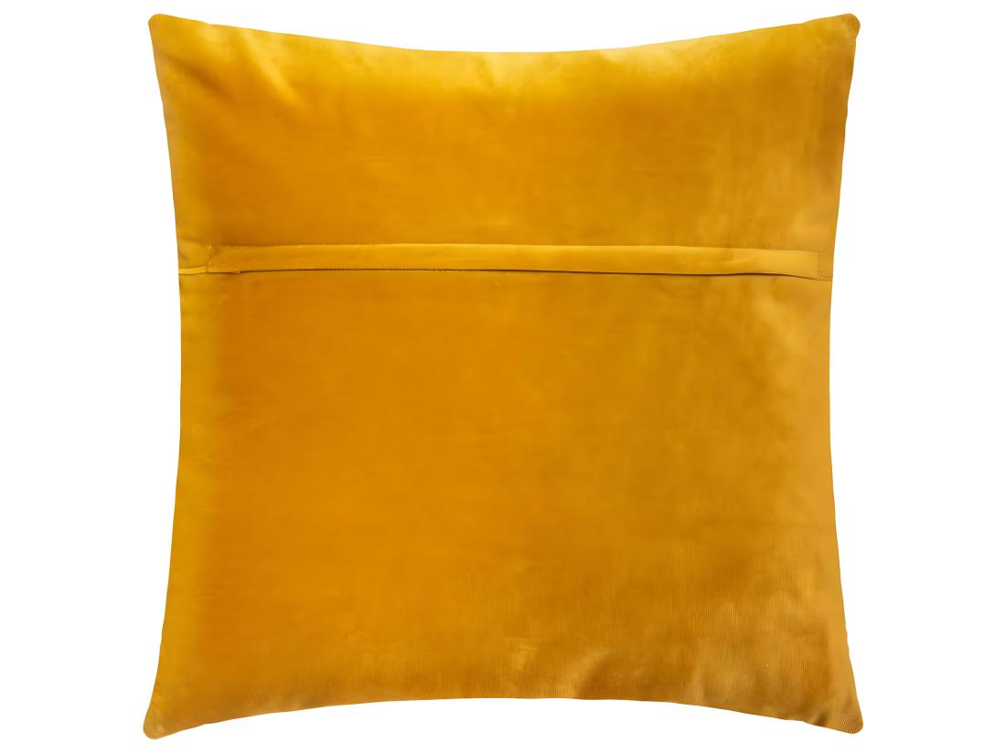 Vente Unique Coussin Déhoussable Ocre En Velours Embossé 40 X 40 Cm
