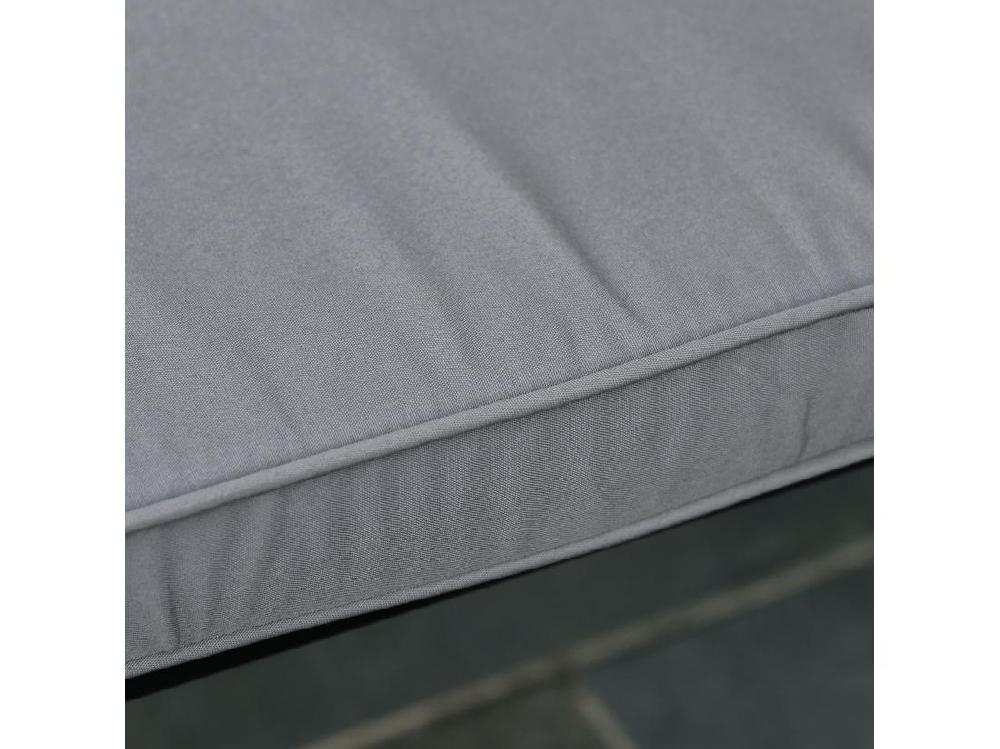Vente Unique Coussins De Banc De Jardin Déhoussables - Coussins Balancelle - Lot De 2 - Dim. 120L X 50l Cm - Rembourrage 5 Cm - Cordons D'attache - Polyester Gris