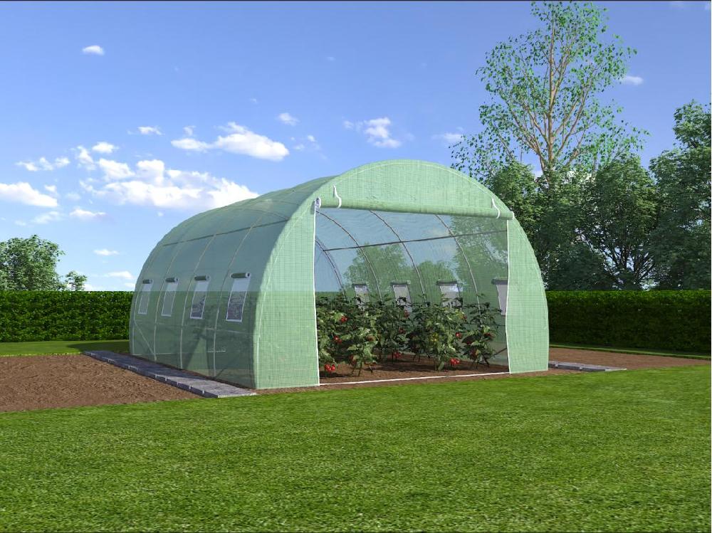 vente unique Couverture de rechange pour serre tunnel 12m² - L300 x l400 x H200 cm - Vert - IPOMEA