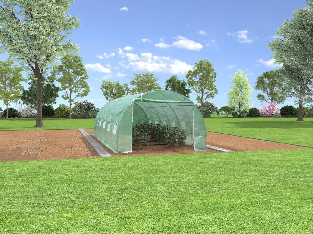 vente unique Couverture de rechange pour serre tunnel 18m² - L300 x l600 x H200 cm - Vert - IPOMEA