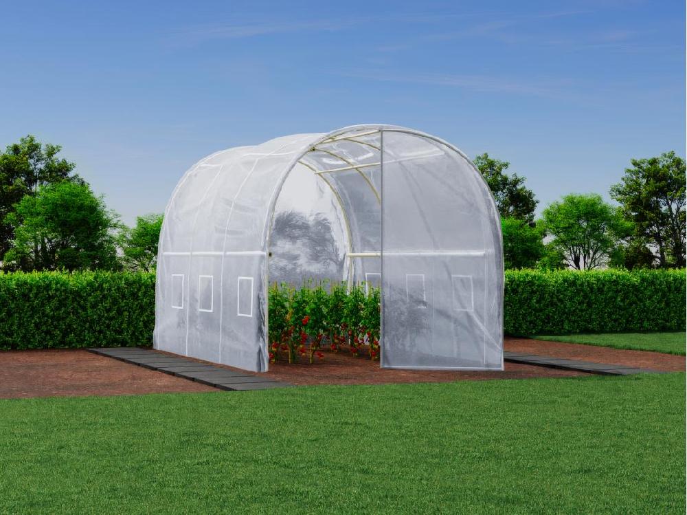 vente unique Couverture de rechange pour serre tunnel avec porte 6 m² - L200 x l300 x H200 cm - Blanc - ALOCASIA