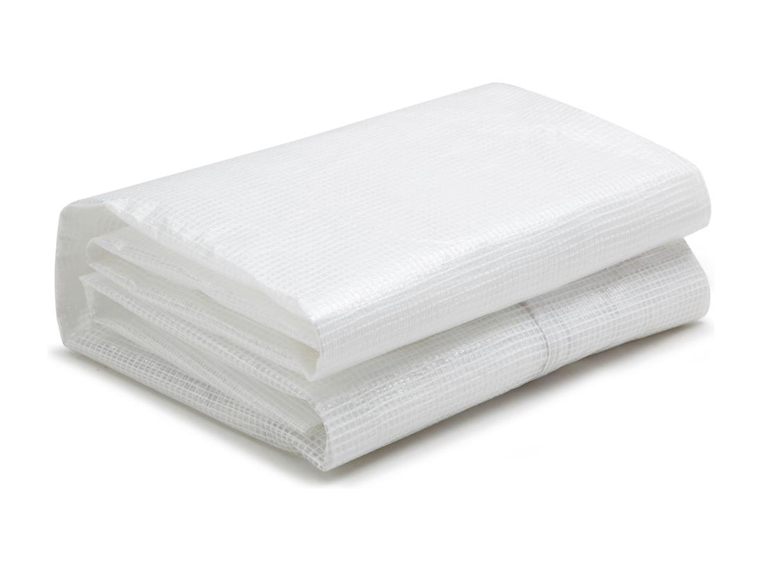 Vente Unique Couverture De Rechange Pour Serre Tunnel Avec Porte 18 M² - L300 X L600 X H200 Cm - Blanc - ALOCASIA