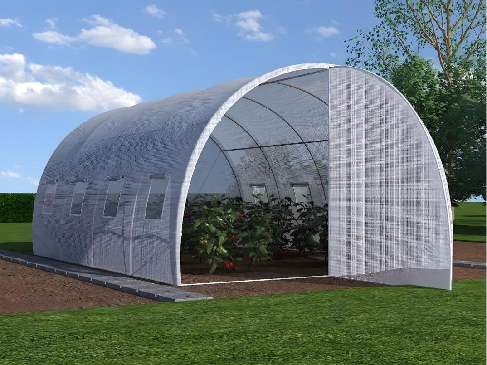 vente unique Couverture de rechange pour serre tunnel avec porte 12 m² - L300 x l400 x H200 cm - Blanc - ALOCASIA