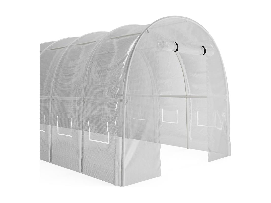 Vente Unique Couverture De Rechange Pour Serre Tunnel Avec Porte 36 M² - L300 X L1200 X H200 Cm - Blanc - ALOCASIA