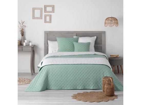 vente unique Couvre-Lit 2 Personnes "Mellow" 220x240cm Menthe & Blanc