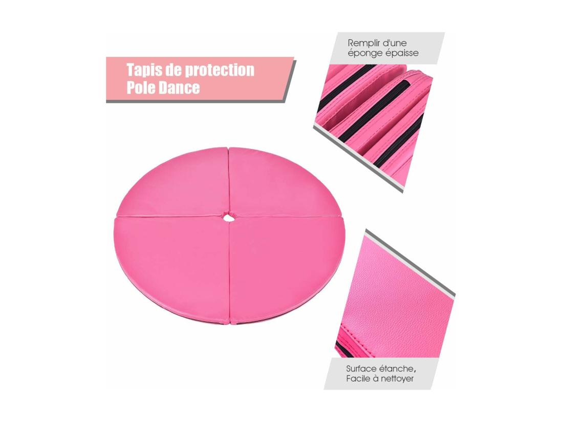 Vente Unique Crash Pad / Mat Tapis De Protection De Pole Dance Epaisseur 5CM Tapis Pour Dance Diamètre 150CM 4 Morceaux Pliables En EPE