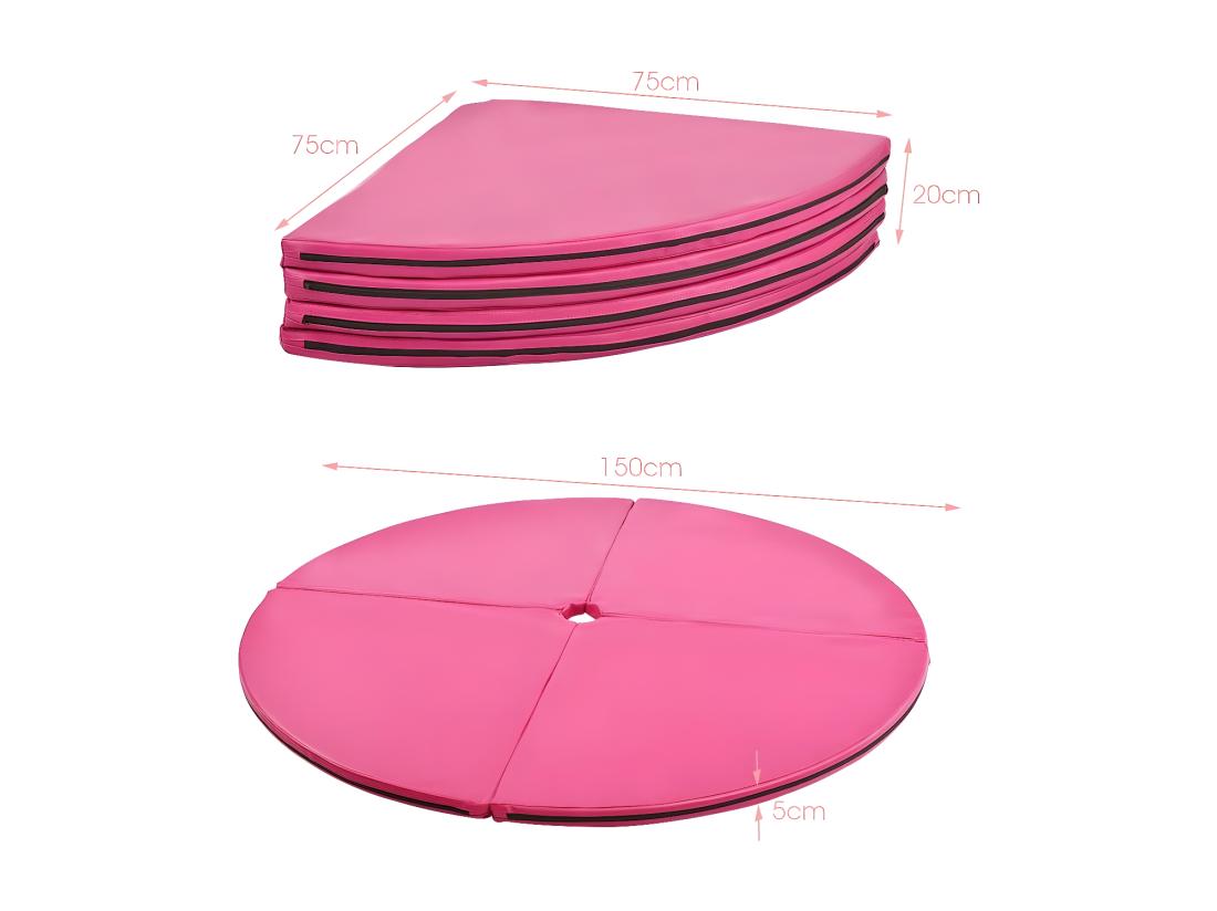 Vente Unique Crash Pad / Mat Tapis De Protection De Pole Dance Epaisseur 5CM Tapis Pour Dance Diamètre 150CM 4 Morceaux Pliables En EPE