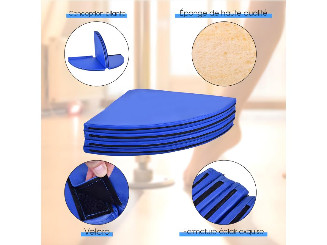 Vente Unique Crash Pad / Mat Tapis De Protection De Pole Dnace Epaisseur 5CM Tapis Pour Dance Diamètre 150CM 4 Morceaux Pliables En EPE